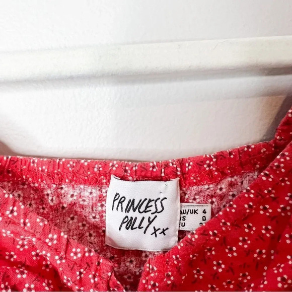 Princess Polly The Laura Red Floral Crop Top - Picture 5 of 8
